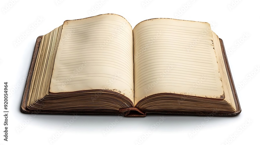 Open Old Book with Blank Pages - Realistic Photo