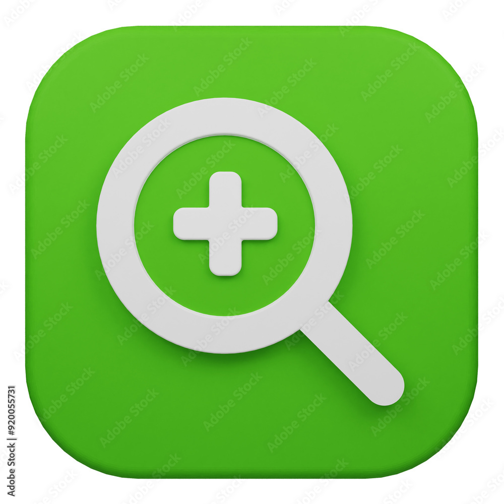 Fototapeta premium zoom in 3d icon isolated on the transparent background