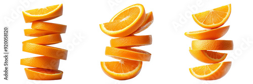 Orange Slices Spiral Stack on Transparent Background