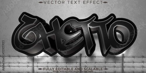 Ghetto editable text effect, editable graffiti and street text style