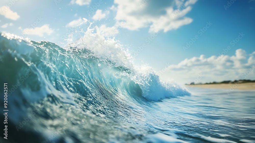 Obraz premium Ocean Wave Breaking in the Sunshine - Photo