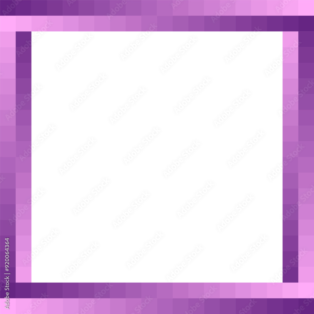 Pixelated purple frame. Vector border design. Gradient effect. Vibrant pink tones. Pixelated purple frame. Vector border design. Gradient effect. Vibrant pink tones.