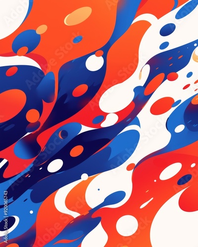 Vertical Gradient Background with Soft Wave Splash in Red, White, and Blue for Festive App Banner