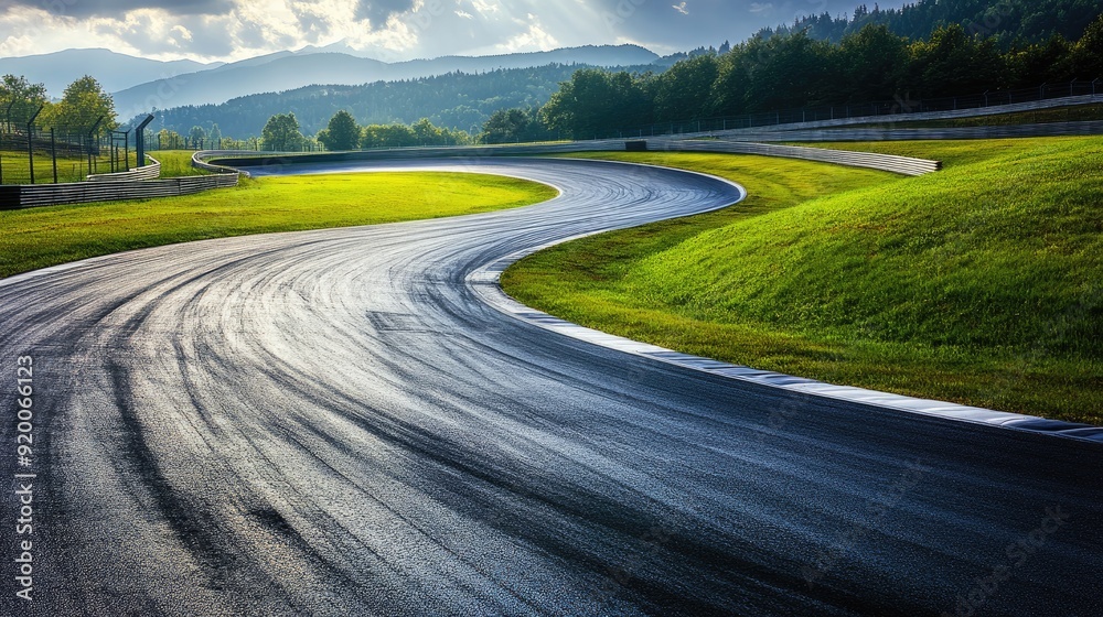 Race track with a series of tight turns, showing the technical ...