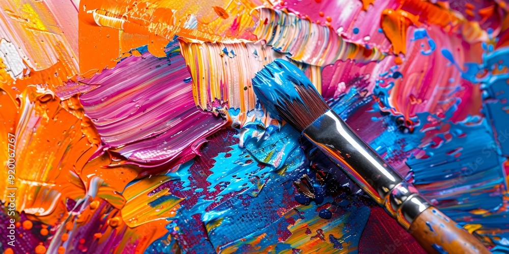 Obraz premium Colorful Abstract Painting with Brush.