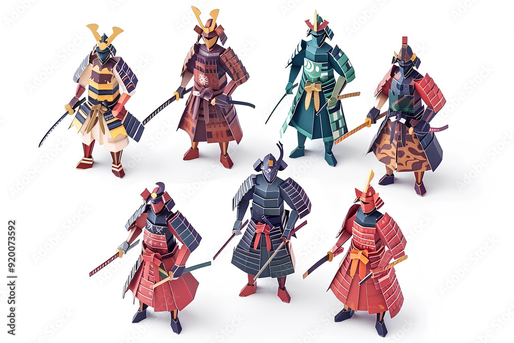Obraz premium 戦国武将のアイコンセット-1