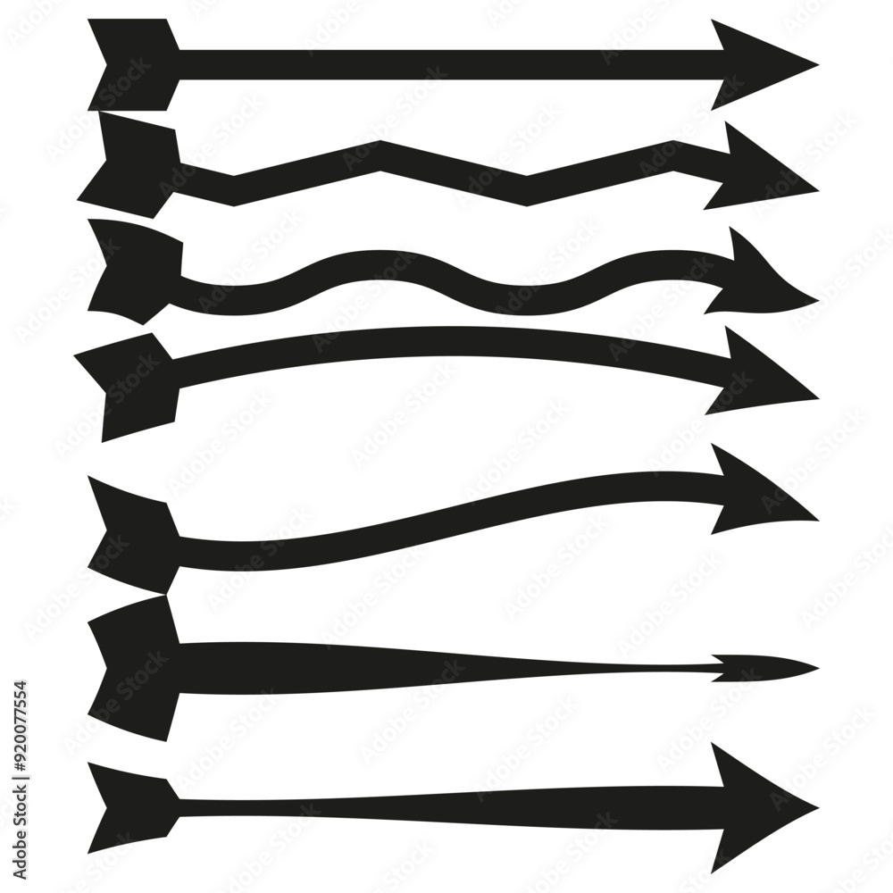 Fototapeta premium Set of hand drawn arrows. Collection of various arrow designs with unique artistic styles. Vector illustration.