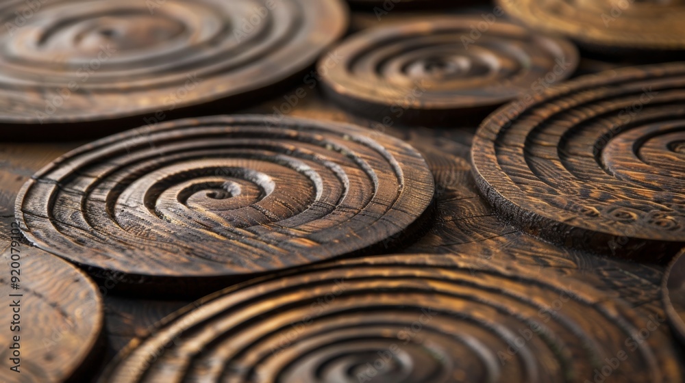 Layers of overlapping circles create a sense of depth and dimension evoking the feeling of tracing your fingers over the rings of a tree. Layers of overlapping circles create a sense of depth and dimension evoking the feeling of tracing your fingers over the rings of a tree.