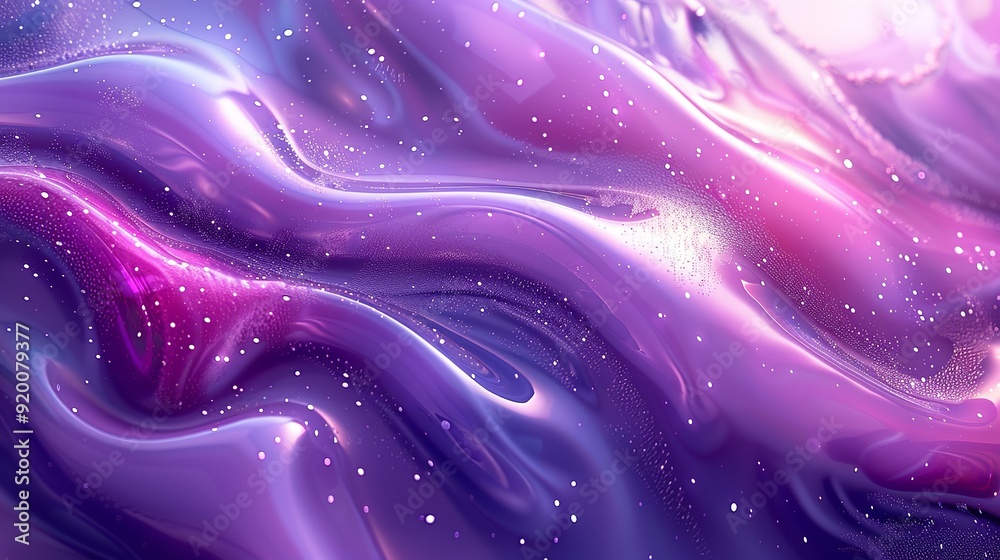 Liquid art swirling purple and blue with sparkles in a mesmerizing display Liquid art swirling purple and blue with sparkles in a mesmerizing display