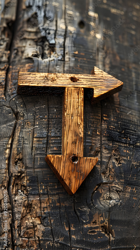 Realistic timber and sideways arrow concept on whimsical background, ideal for showcasing stable timber value. Photo Stock. Realistic timber and sideways arrow concept on whimsical background, ideal for showcasing stable timber value. Photo Stock.