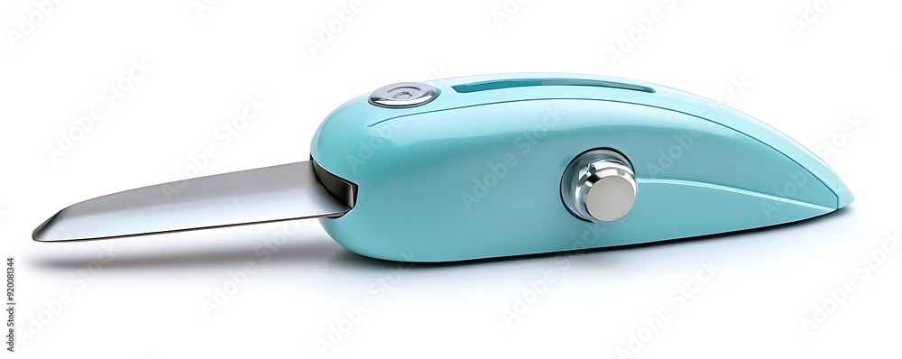 Blue Retro Style Knife Sharpener - Product Photography