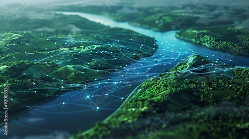 World Rivers Day high tech data concept