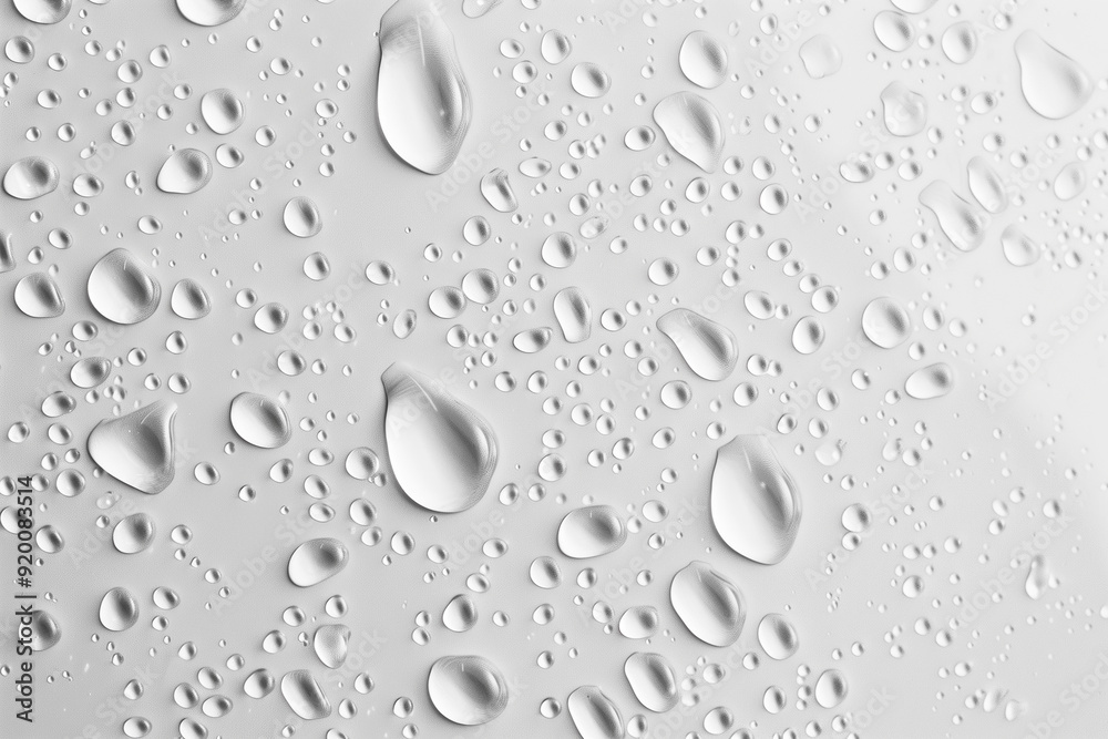 Water drops on white background. Rain drops on glossy window glass. Water drops on white background. Rain drops on glossy window glass.