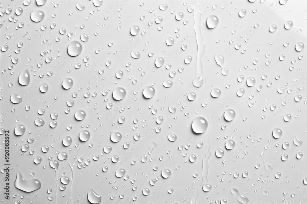 Water drops on white background. Rain drops on glossy window glass. Water drops on white background. Rain drops on glossy window glass.