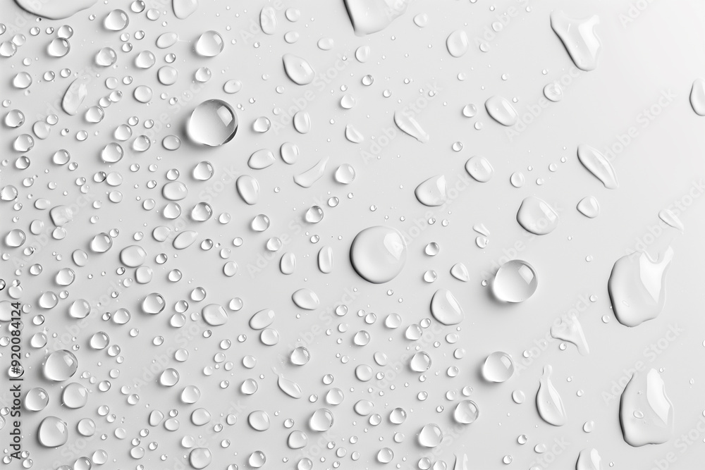 Water drops on white background. Rain drops on glossy window glass. Water drops on white background. Rain drops on glossy window glass.
