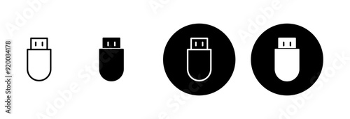 Usb icon vector isolated on white background. Flash disk icon vector
