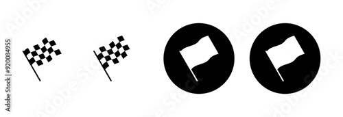 Race flag icon vector isolated on white background. Competition sport flag line vector icon. Racing flag. Start finish flag. Checkered. Start