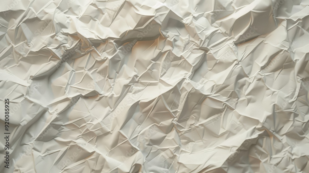 Fototapeta premium Crumpled paper background with subtle texture changes and faint doodles.
