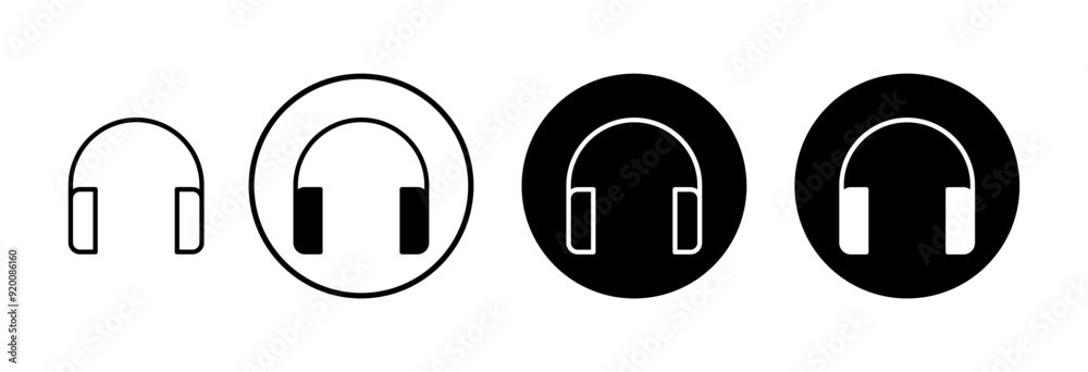 Headphone icon vector isolated on white background. Headphone vector icon. Call us Headphone icon vector isolated on white background. Headphone vector icon. Call us