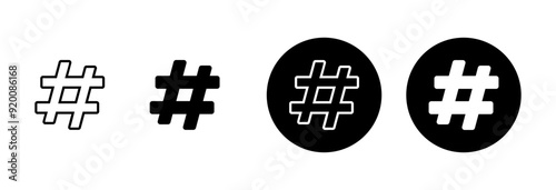 Hashtag icon vector isolated on white background. hashtag vector icon