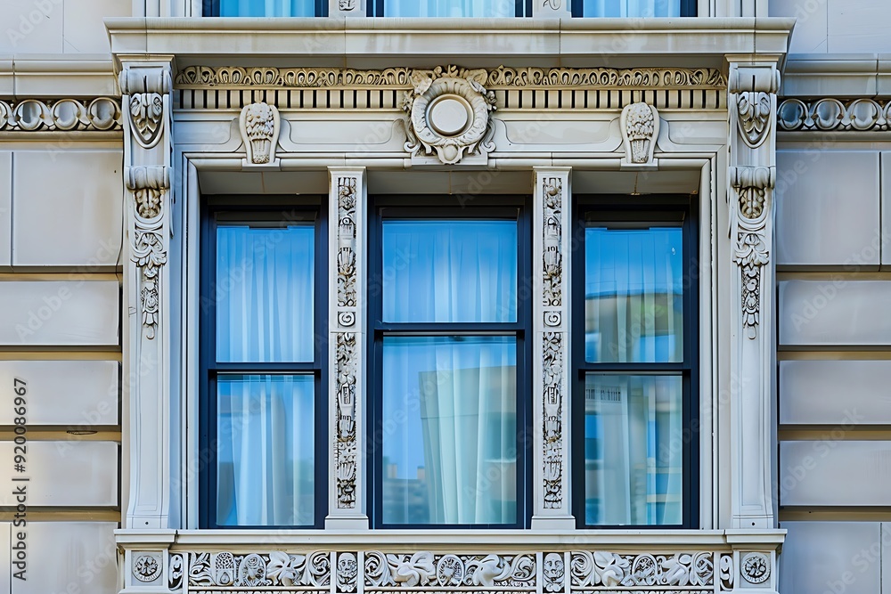 Obraz premium Facade of Parisian building. Paris is the capital and most populous city of France.