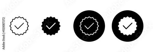 Approved icon vector isolated on white background. Certified Medal Icon vector. check mark