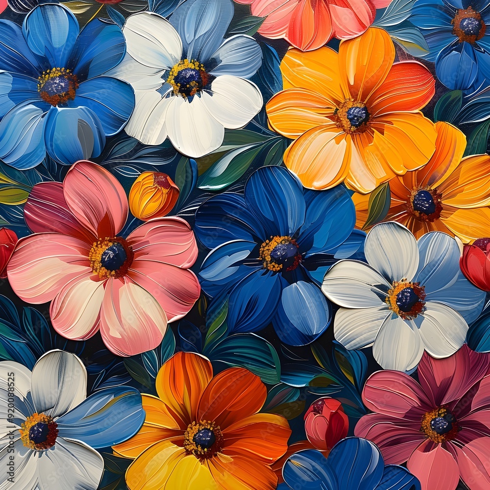Vibrant Abstract Floral Pattern with Bold Modern Design Vibrant Abstract Floral Pattern with Bold Modern Design