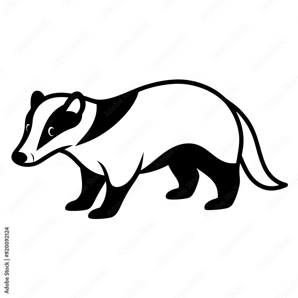 Badger isolated on white, badger vector illustration, axe vector art, badger silhouette, polar bear cub vector icon, bears line art, ep Badger isolated on white, badger vector illustration, axe vector art, badger silhouette, polar bear cub vector icon, bears line art, ep