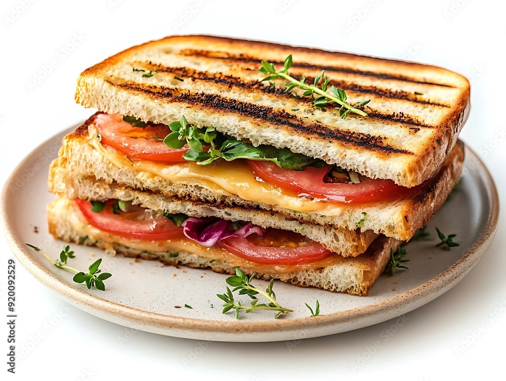 Grilled Cheese Sandwich with Tomato and Thyme - Photo Grilled Cheese Sandwich with Tomato and Thyme - Photo