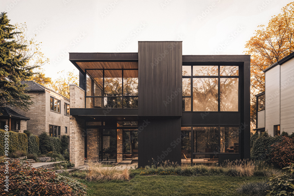 Fototapeta premium Suburban Ultra Luxury Modern Home New Construction