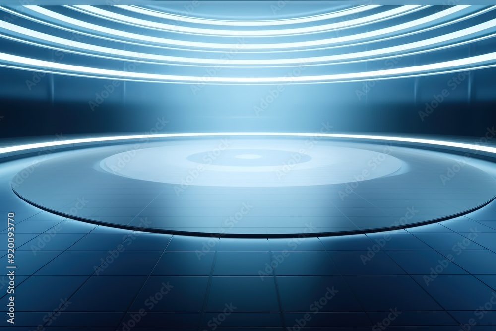 Abstract Futuristic Circular Platform with Bright White Lighting. Abstract Futuristic Circular Platform with Bright White Lighting.