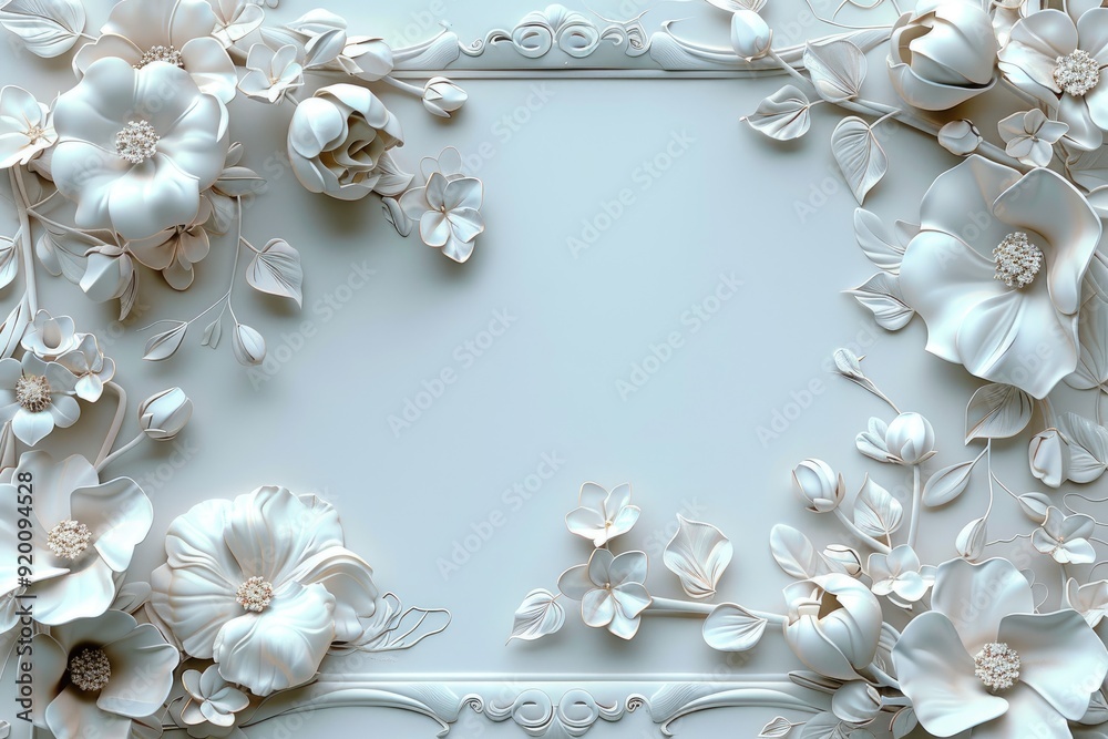 Ornate Floral Frame Design for Laser Cutting and Decoration Ornate Floral Frame Design for Laser Cutting and Decoration