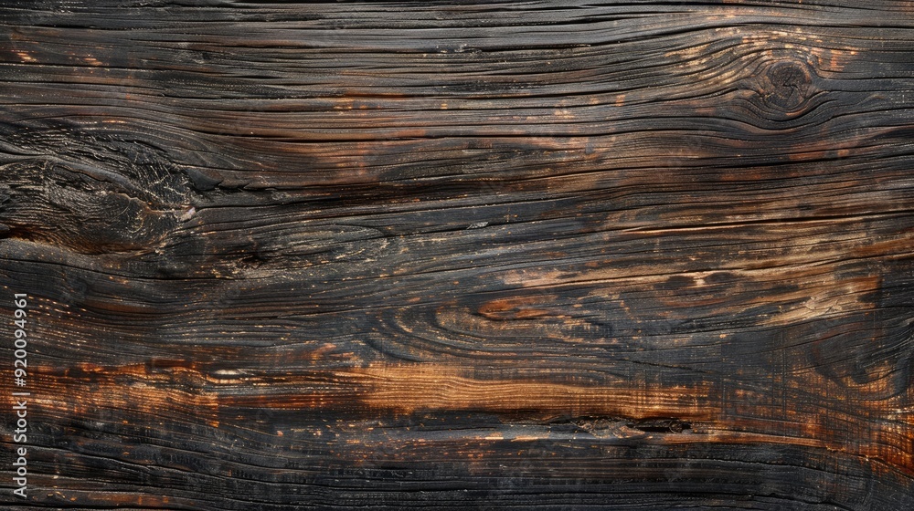 Fototapeta premium Texture of dark wood with aged natural pattern surface