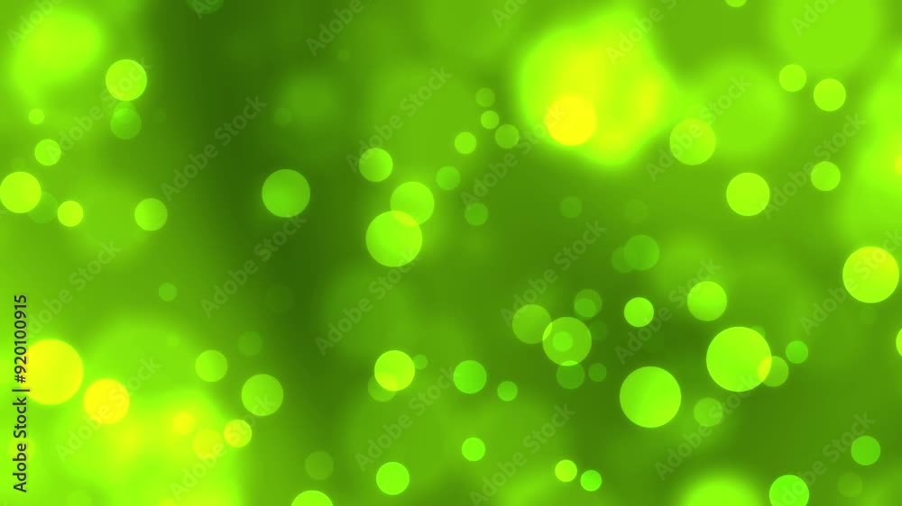 Green  bokeh Abstract background with blurry yellow and green circles. Suitable for abstract backgrounds, ecofriendly concepts, nature themed designs, and creative projects.
