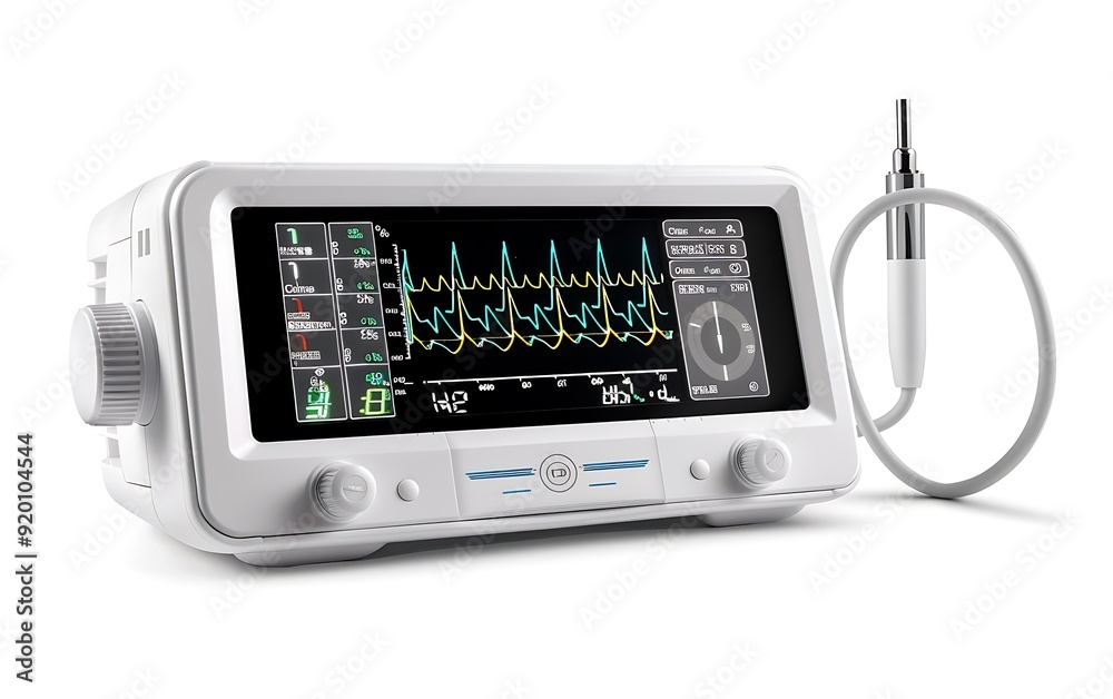 Patient Monitor with ETCO2 Module isolated on white background. Patient Monitor with ETCO2 Module isolated on white background.