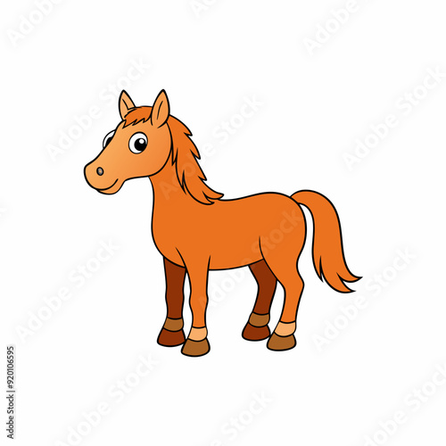 Horse isolated on white, horse vector illustration, animal vector art, horse silhouette, pet vector icon, horses cartoon line art, eps