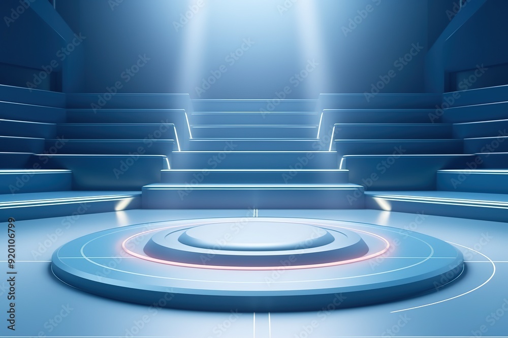 Obraz premium Circular stage with a spotlight.