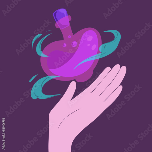 hands holding potion bottle