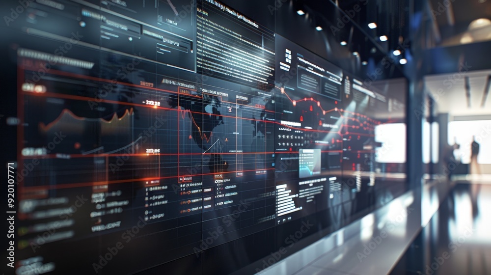 A 3D visualization of a business project timeline displayed on a large interactive screen. A 3D visualization of a business project timeline displayed on a large interactive screen.