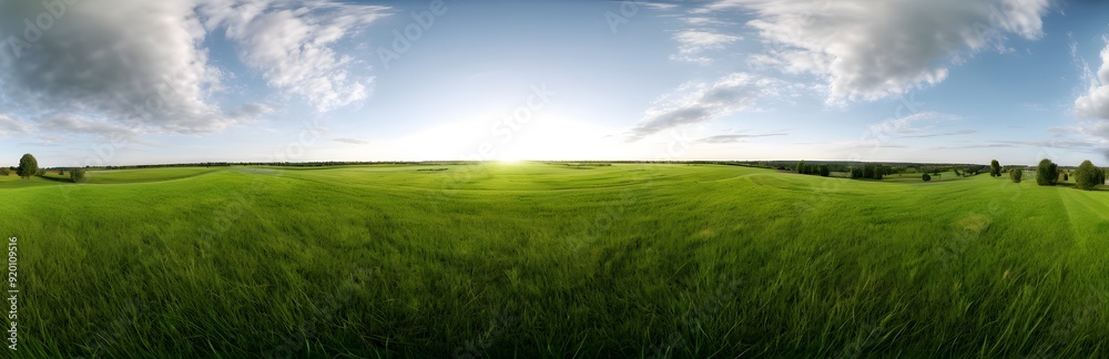 360 degree large green grass field. HDRI spherical panorama. 360 degree large green grass field. HDRI spherical panorama.