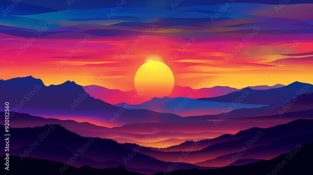 Sunset over the Mountains...