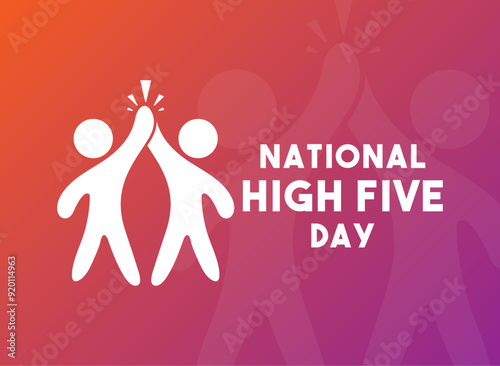 National High Five Day. Each year on the third Thursday in April. Gradient background.