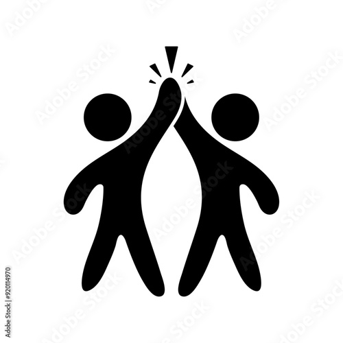 High five icon on white background.