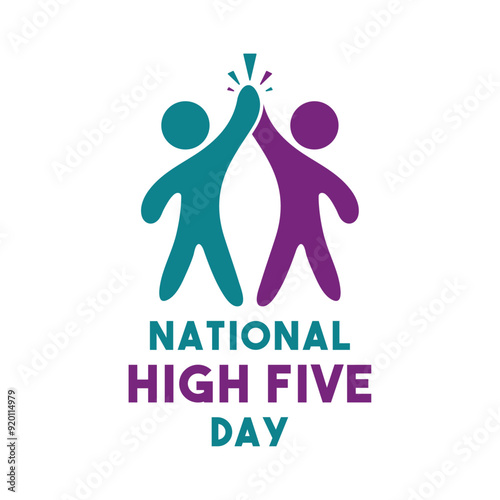 National High Five Day. Each year on the third Thursday in April. Flat design vector. Poster, banner, card, background.