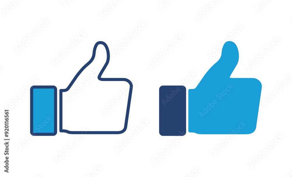 Thumbs up icon vector. Hand like. Like icon vector. Thumbs up icon vector. Hand like. Like icon vector.