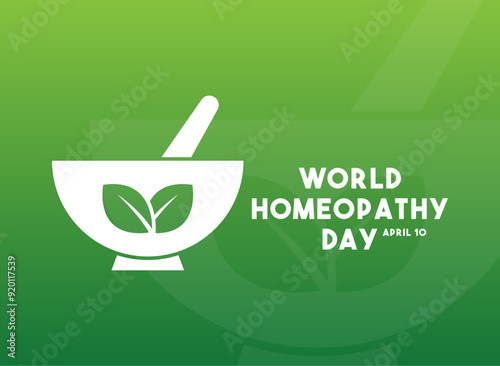 Vector Illustration of World Homeopathy Day design vector on gradient background. April 10.
