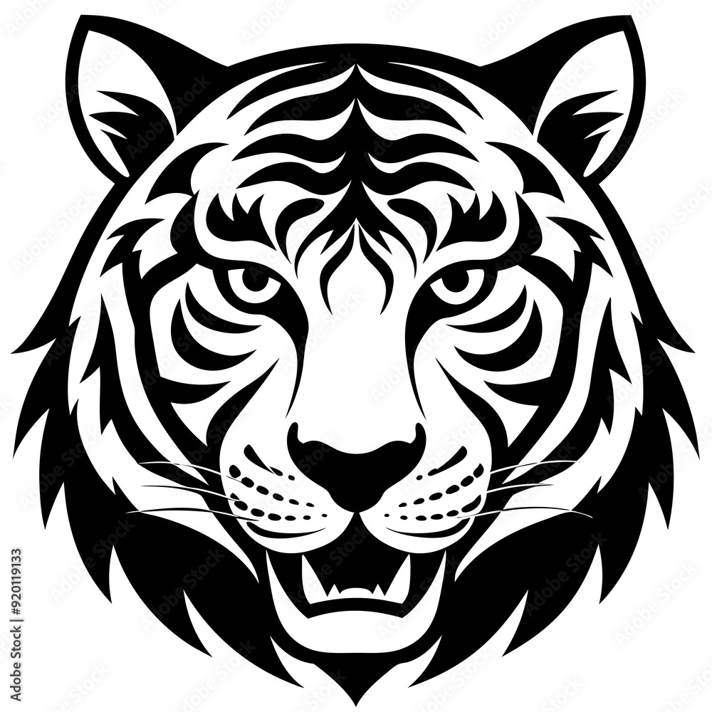 Vector Art of Tiger Head - Bold and Detailed Tiger Illustration Vector Art of Tiger Head - Bold and Detailed Tiger Illustration