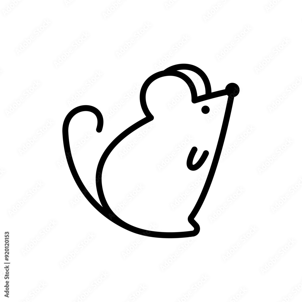 Rat line icon on white background.