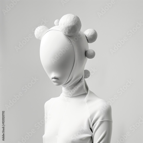 Futuristic woman fashion model without face