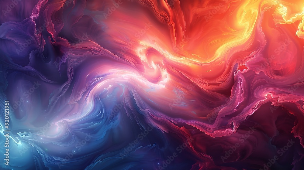 Vibrant cosmic nebula with bright colors and swirling patterns, capturing a stunning view of outer space with energetic waves and light. Vibrant cosmic nebula with bright colors and swirling patterns, capturing a stunning view of outer space with energetic waves and light.